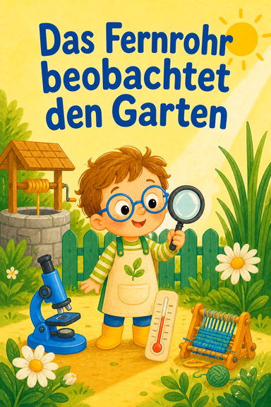 Das Fernrohr beobachtet den Garten