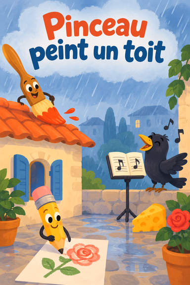 Pinceau peint un toit