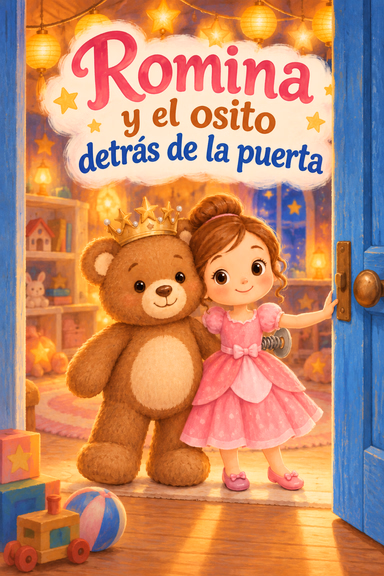 Romina y el osito detrás de la puerta