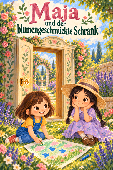 Maja und der blumengeschmückte Schrank