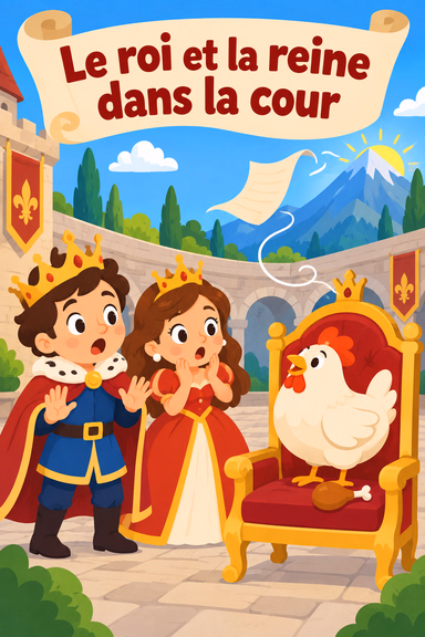 Le roi et la reine dans la cour