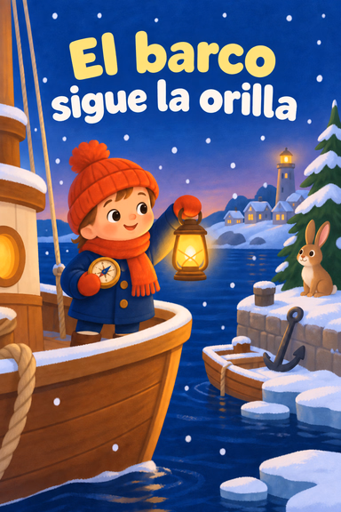 El barco sigue la orilla