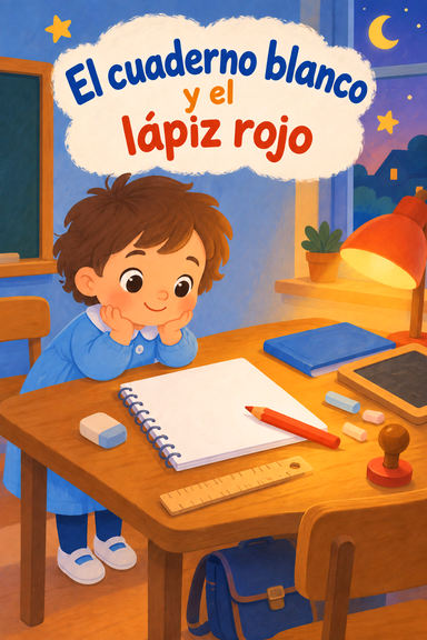 El cuaderno blanco y el lápiz rojo