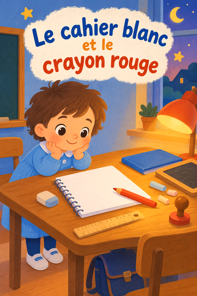Le cahier blanc et le crayon rouge