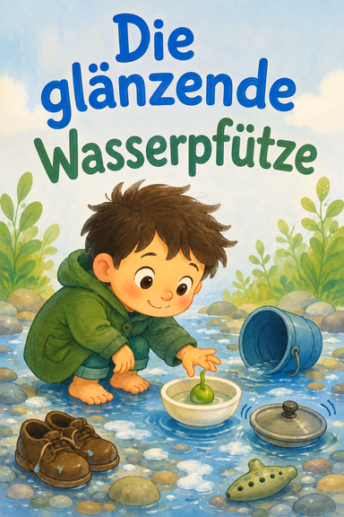 Die glänzende Wasserpfütze