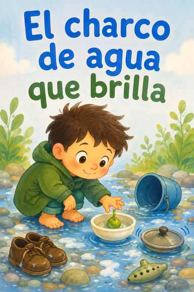 El charco de agua que brilla