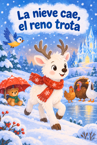 La nieve cae, el reno trota