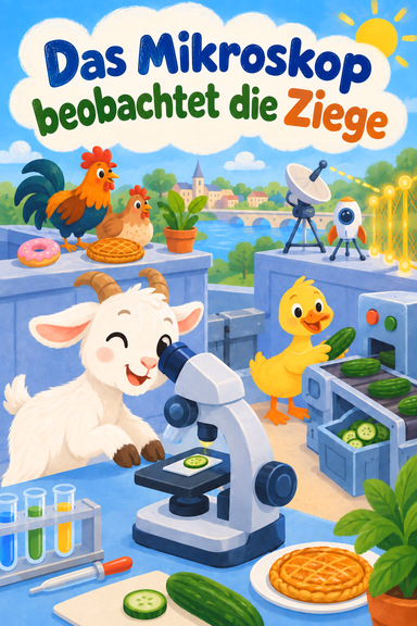 Das Mikroskop beobachtet die Ziege