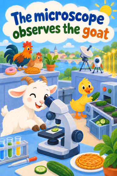 The microscope observes the goat