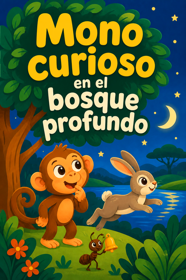 Mono curioso en el bosque profundo