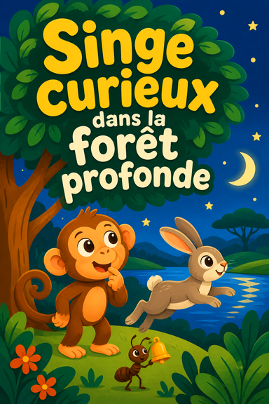 Singe curieux dans la forêt profonde