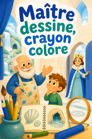 Maître dessine, crayon colore