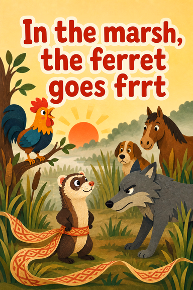In the marsh, the ferret goes frrt