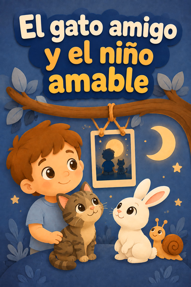 El gato amigo y el niño amable