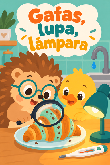 Gafas, lupa, lámpara