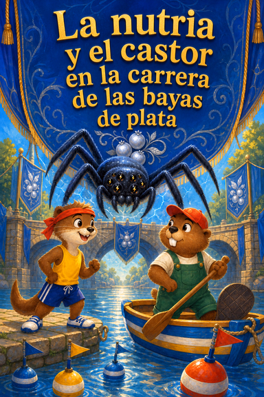 La nutria y el castor en la carrera de las bayas de plata