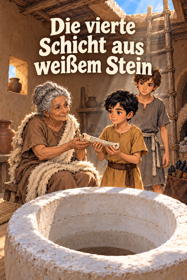 Die vierte Schicht aus weißem Stein