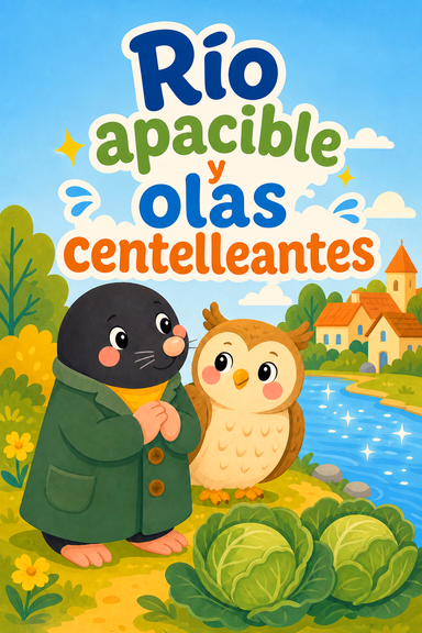 Río apacible y olas centelleantes