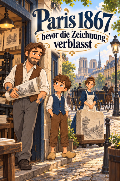 Paris 1867, bevor die Zeichnung verblasst