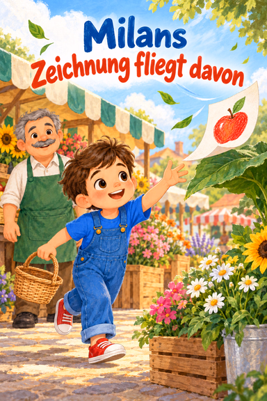 Milans Zeichnung fliegt davon