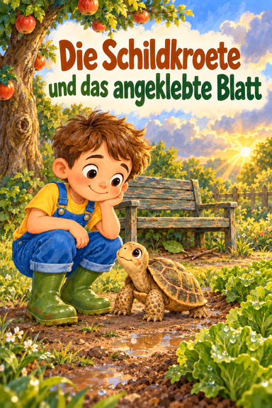Die Schildkroete und das angeklebte Blatt