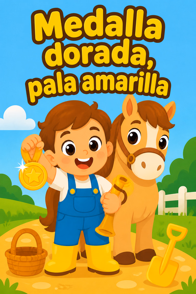 Medalla dorada, pala amarilla