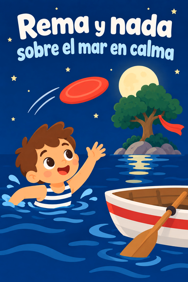 Rema y nada sobre el mar en calma