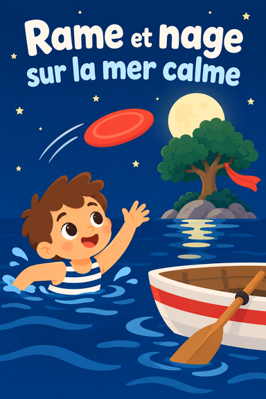 Rame et nage sur la mer calme