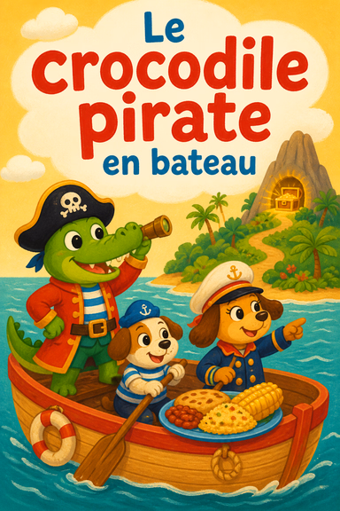 Le crocodile pirate en bateau