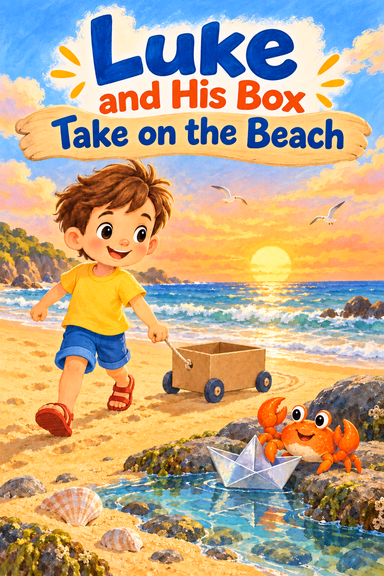 Luke and His Box Take on the Beach