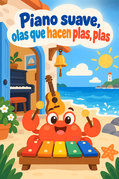 Piano suave, olas que hacen plas, plas
