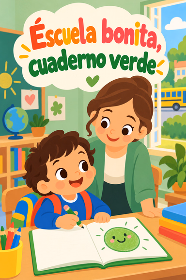 Escuela bonita, cuaderno verde
