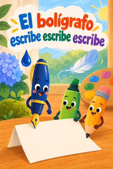El bolígrafo escribe escribe escribe