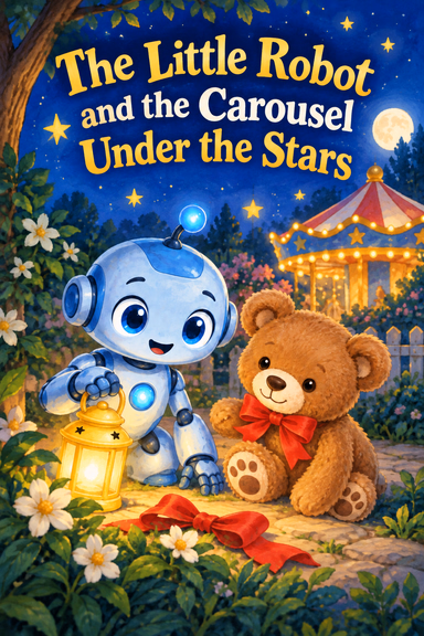 The Little Robot and the Carousel Under the Stars