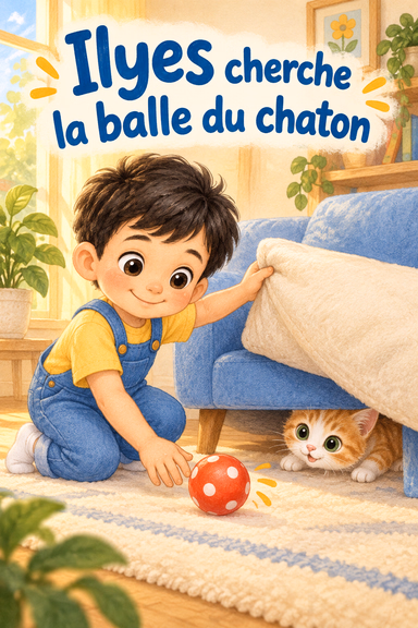 Ilyes cherche la balle du chaton