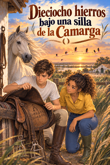 Dieciocho hierros bajo una silla de la Camarga