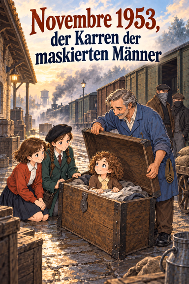 November 1953, der Karren der maskierten Männer