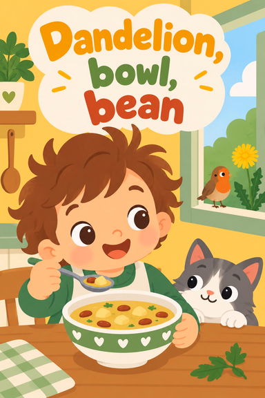 Dandelion, bowl, bean