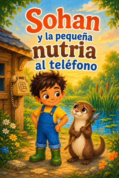 Sohan y la pequeña nutria al teléfono