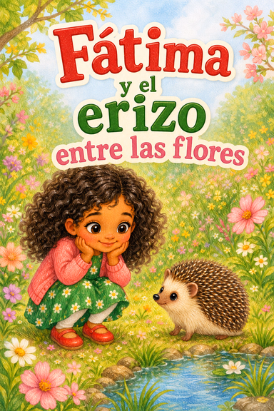 Fátima y el erizo entre las flores