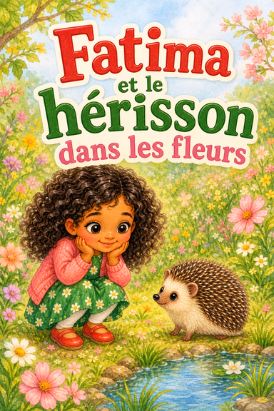 Fatima et le hérisson dans les fleurs