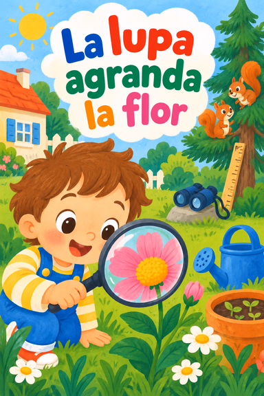La lupa agranda la flor