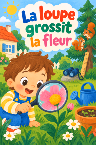 La loupe grossit la fleur