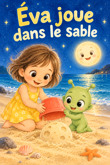 Éva joue dans le sable