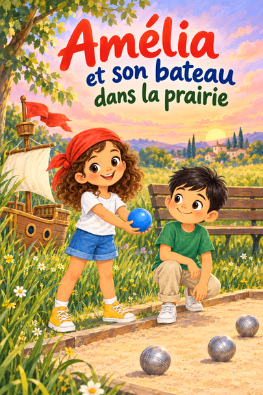 Amélia et son bateau dans la prairie
