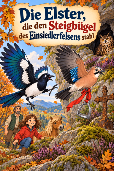 Die Elster, die den Steigbügel des Einsiedlerfelsens stahl