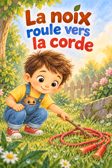 La noix roule vers la corde