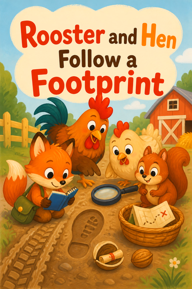Rooster and Hen Follow a Footprint