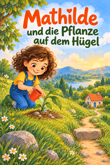Mathilde und die Pflanze auf dem Hügel