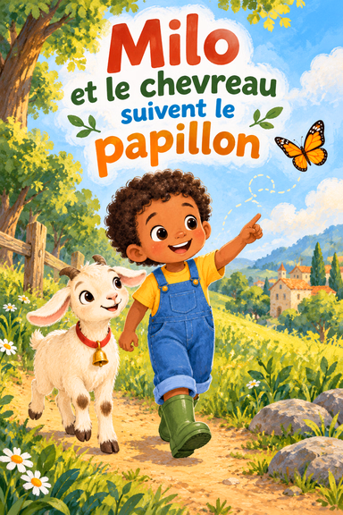 Milo et le chevreau suivent le papillon